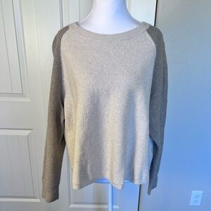 Madewell Wool Alpaca Viscose Polyamide Blend Sz XXL Khaki Cream hues